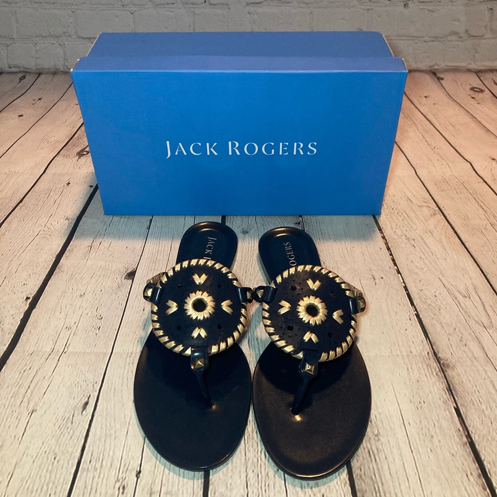 Jack Rogers Georgica Jelly Sandal•Midnight• Size 8